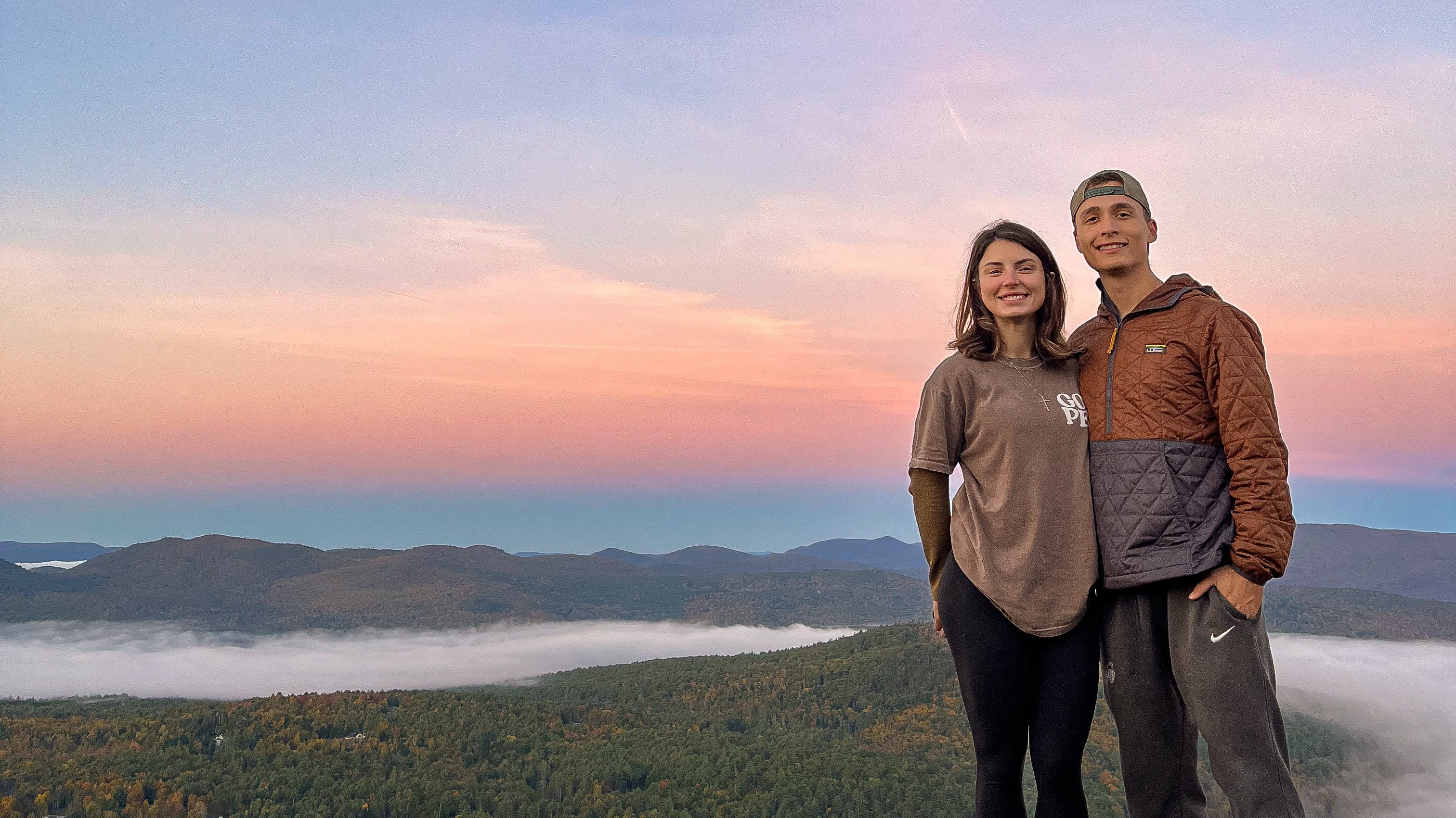 Julia and Patrick on top of Adirondack mountain